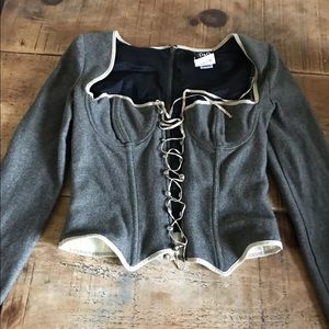 Dolce and Gabbana D&G Gray Wool Corset Boned Top